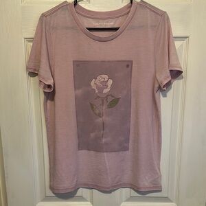 Lucky Brand Pink and Purple Short Sleeve Tee
